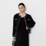 Плетеная ретро шерстяная куртка, в стиле Шанель, оверсайз, изысканный стиль