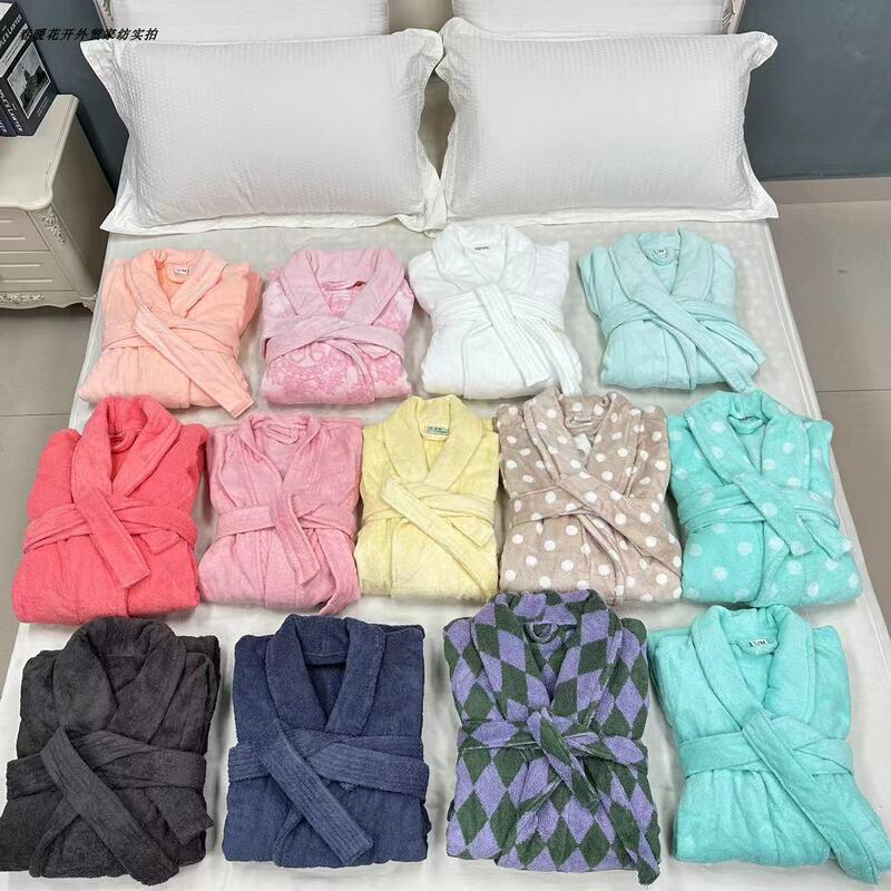 Slightly Flawed Brand, Pure Cotton Towel Material Bathrobe, Suitable for Bathing and Swimming, Absorbent, Combed Cotton, Adult Men and Women, Couple, Pure Cotton