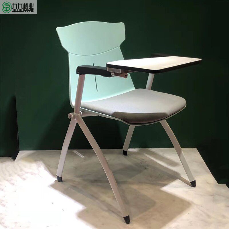 Fashion conference chair with desktop training chair plastic steel office chair folding record chair integrated chair college student seat