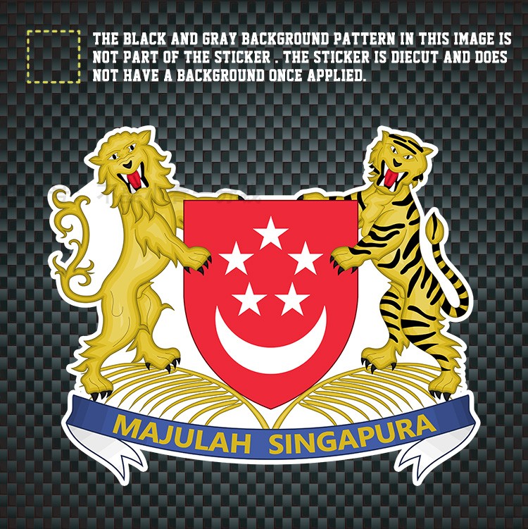  Singapore coat of arms sticks to night PVC reflective car with scratched and waterproof sunscreen back adhesive sticker