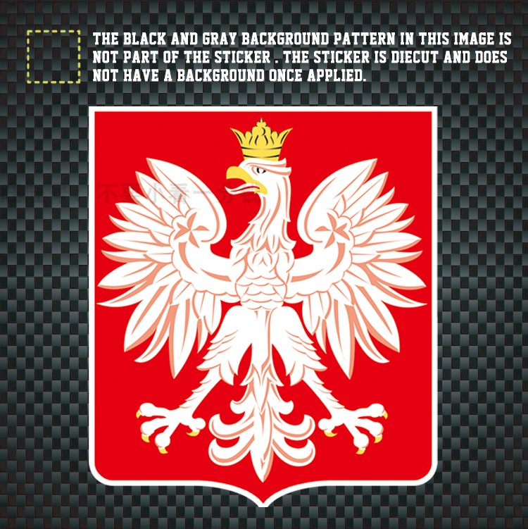 Poland national emblem car stickers night PVC reflective car stickers scratch stickers waterproof sunscreen adhesive stickers