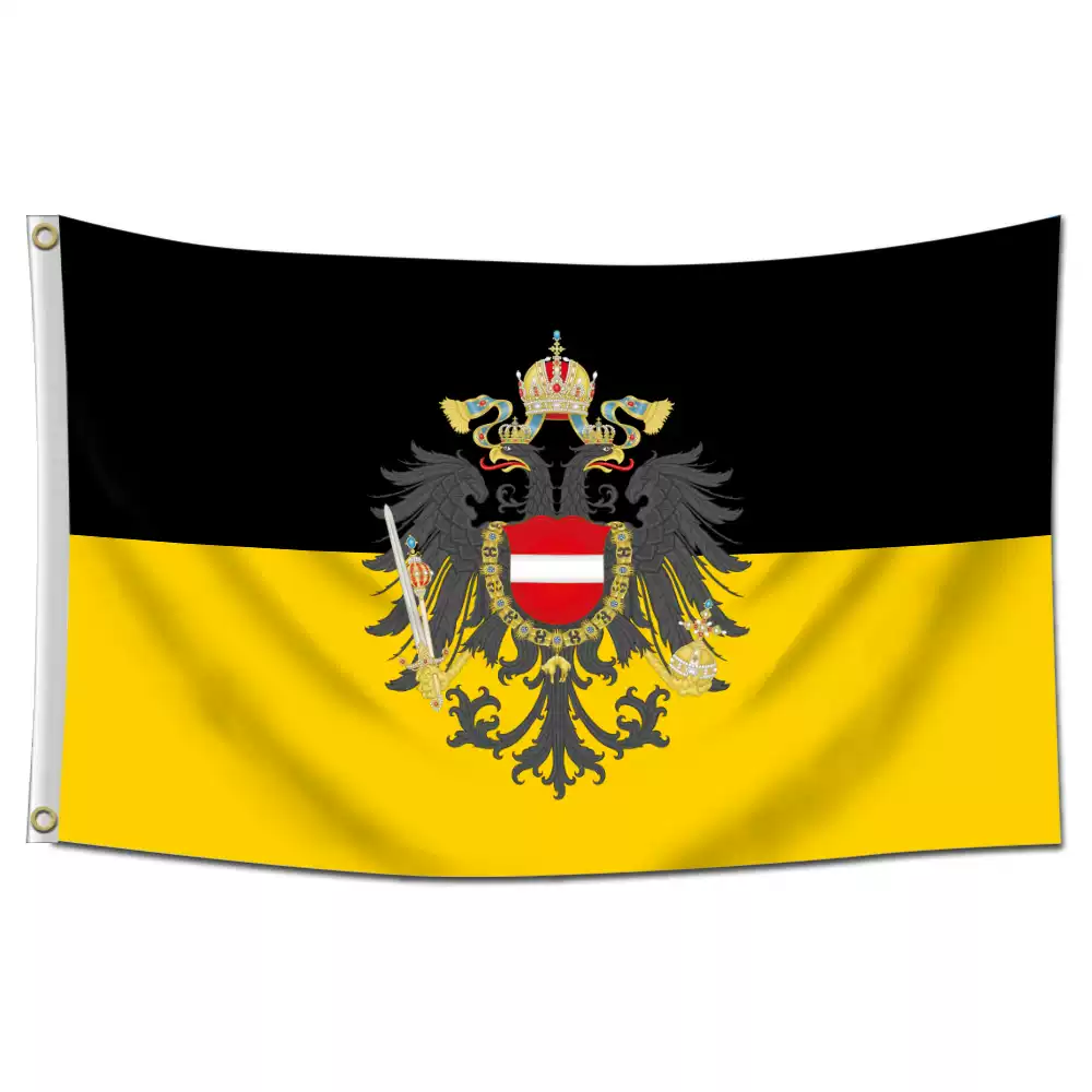 黑黄老鹰旗奥地利帝国挂布旗帜黑黄色帝国展示旗教学用展旗双喷挂旗