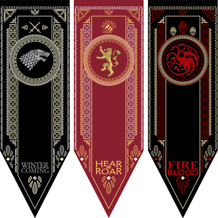 Game Of Thrones Game Of Thrones Flag Polyester Fiber Decorative Hanging Cloth Waterproof Sunscreen 48*150cm