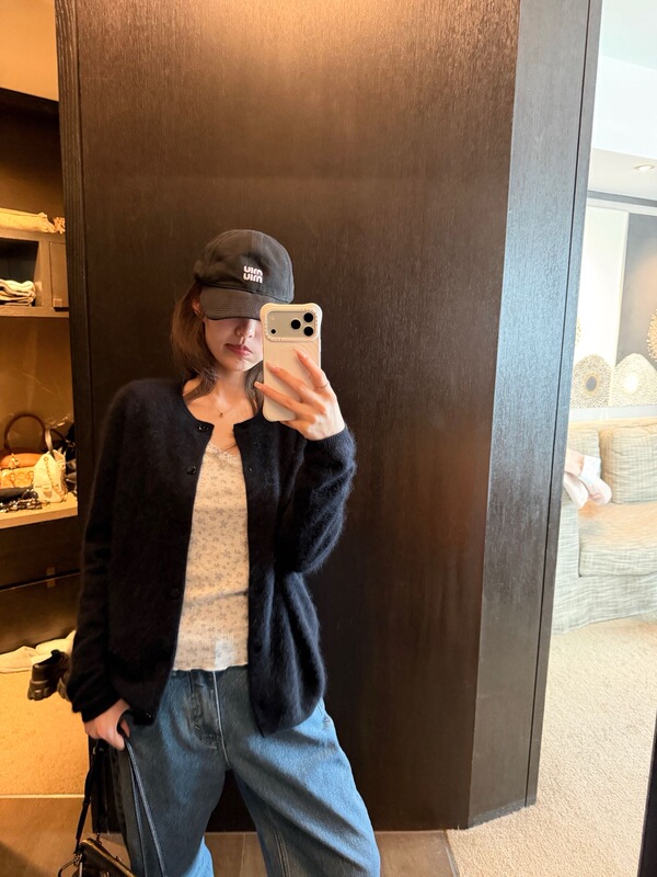 Oker Genuine Product~ Cashmere Brushed Round-Neck Cardigan Wool Sweater 26 Autumn A1165 (Dry Cleaning)