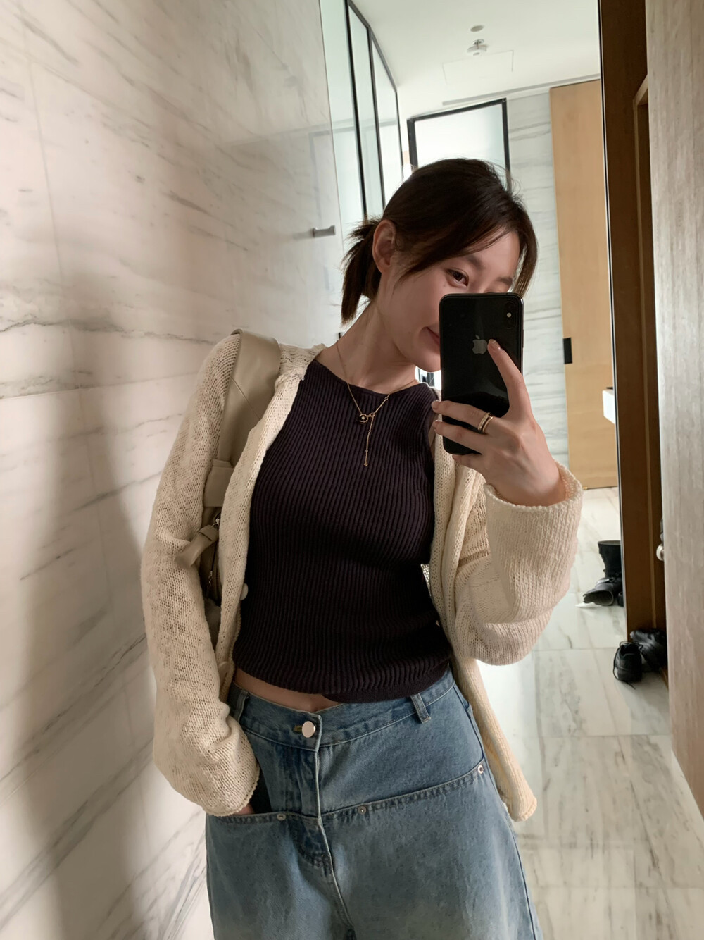 Focuse джинсы укороченные широкие корейский стиль свободные с промывкой голубые 26 весенняя новинка