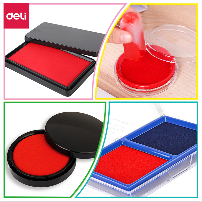 Right-hand Print Bench 9870 Red Print Clay Large Print Clay Box Quick Dry Round Print Oil Press By Hand Print Small Black Atom Seal Oil Blue Square Indonesia Plastic Case Finance Office Supplies W