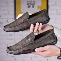 Business Doudou shoes mens Korean version of the trend leather mens shoes 2020 autumn and winter new mens casual driving soft-soled shoes