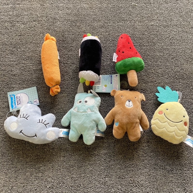 Little baby baby sound paper doll toy squeak can be bitten without hair washing kawaii cartoon fruit