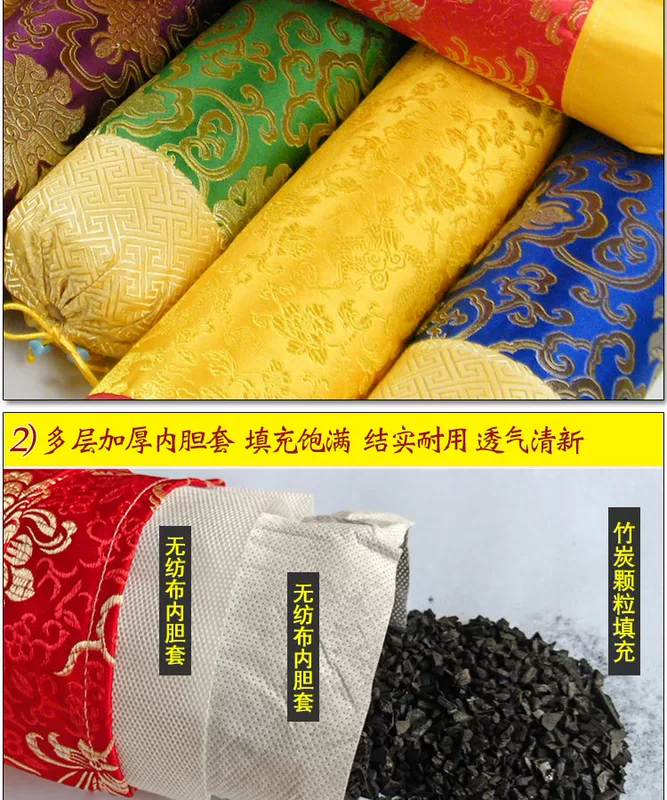 Gối cổ than tre sửa chữa đốt sống cổ gối cổ đặc biệt gối ngủ hình trụ cột sống gối cứng gối kẹo gối tròn
