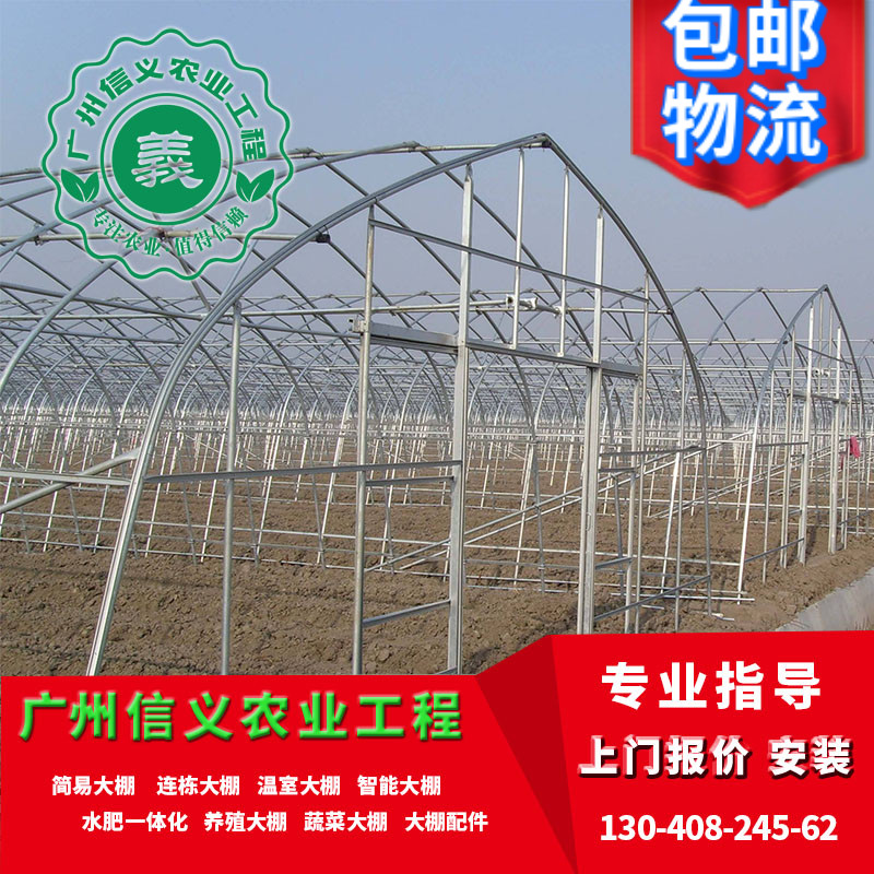 Simple greenhouse made steel tube skeleton anti-typhoon farmed vegetables planted and lowered greenhouse fixed-town greenhouse