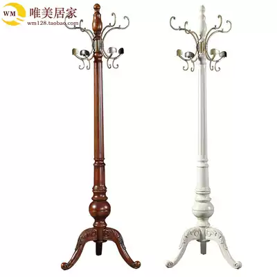 Luxury high-grade all solid wood coat rack European and American floor standing vertical hanger Oak coat rack Hall bedroom hanger