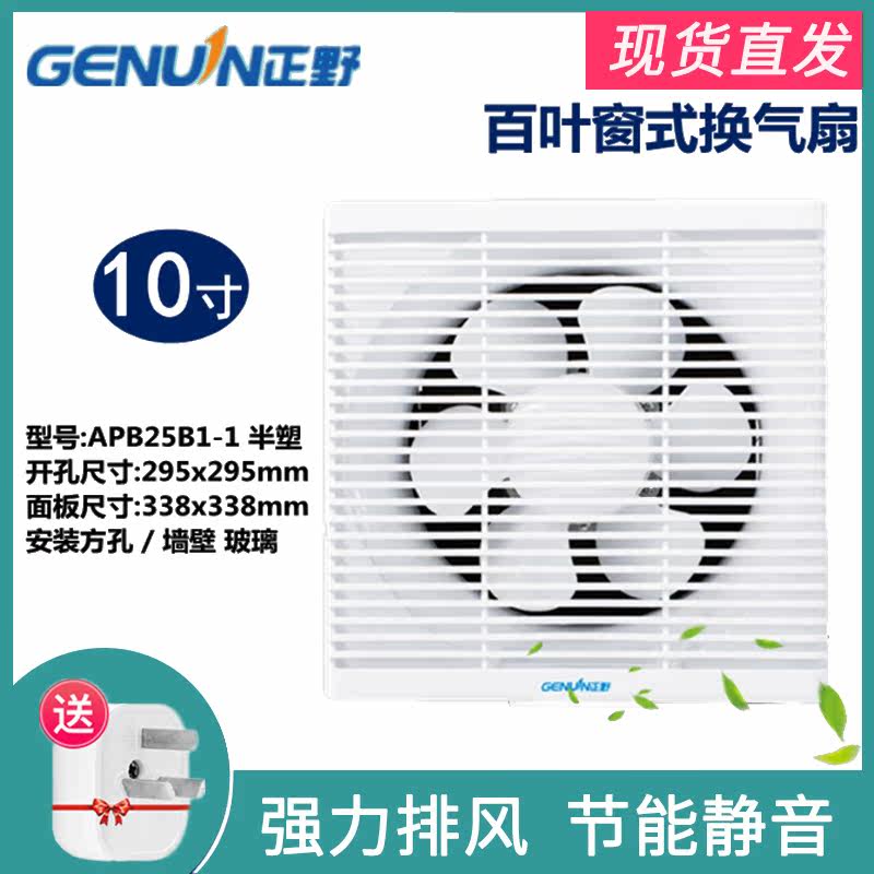 Zhengye exhaust fan 10 inch luxury with mesh semi-plastic louver kitchen smoke powder room ventilation exhaust fan APB25B1
