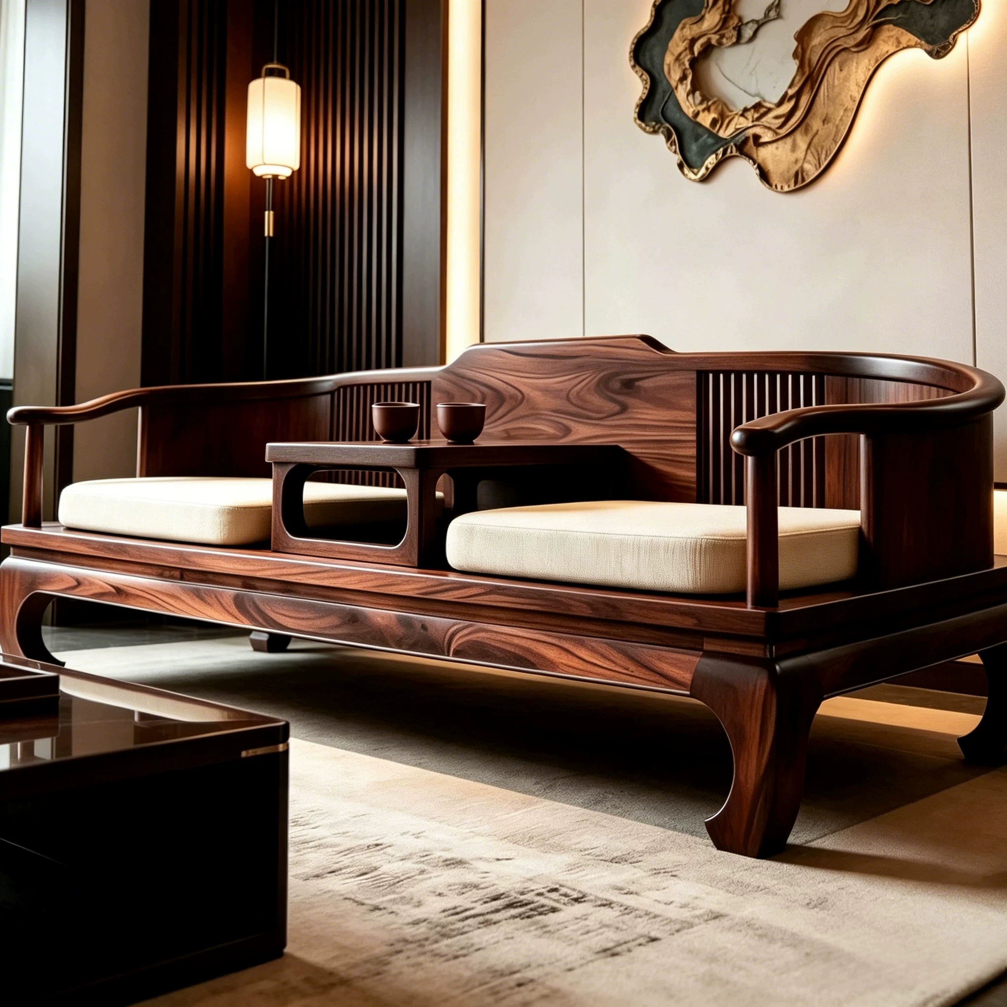 Новая китайская стиль solid wood Архат кровать мебель гостиная диван-кровать стиль Сон эстетика дзен высококлассный домашний отдых Архат кровать