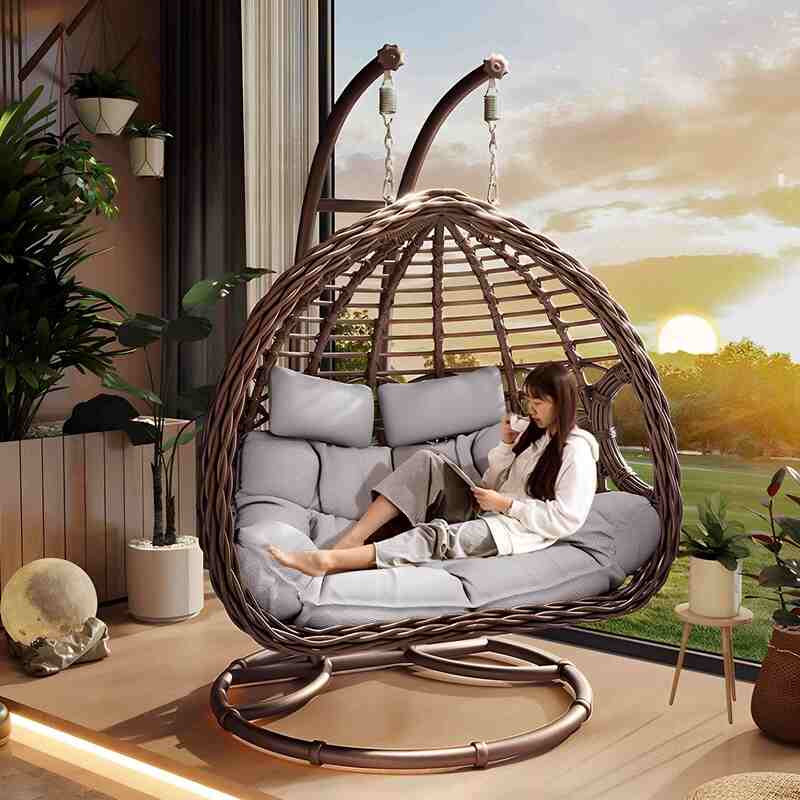 Hanging Basket Outdoor Swing Garden Double Hanging Chair Home Cradle Balcony Indoor Trendy Bird's Nest Hammock Rocking Lounge Chair