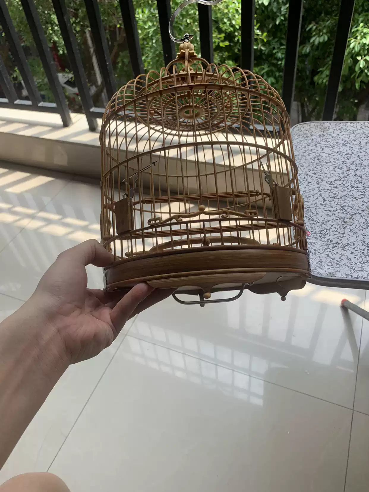 廣式繡眼鳥籠線腳鎖鍊門絲距1.2支粗1.5養籠老竹波籠