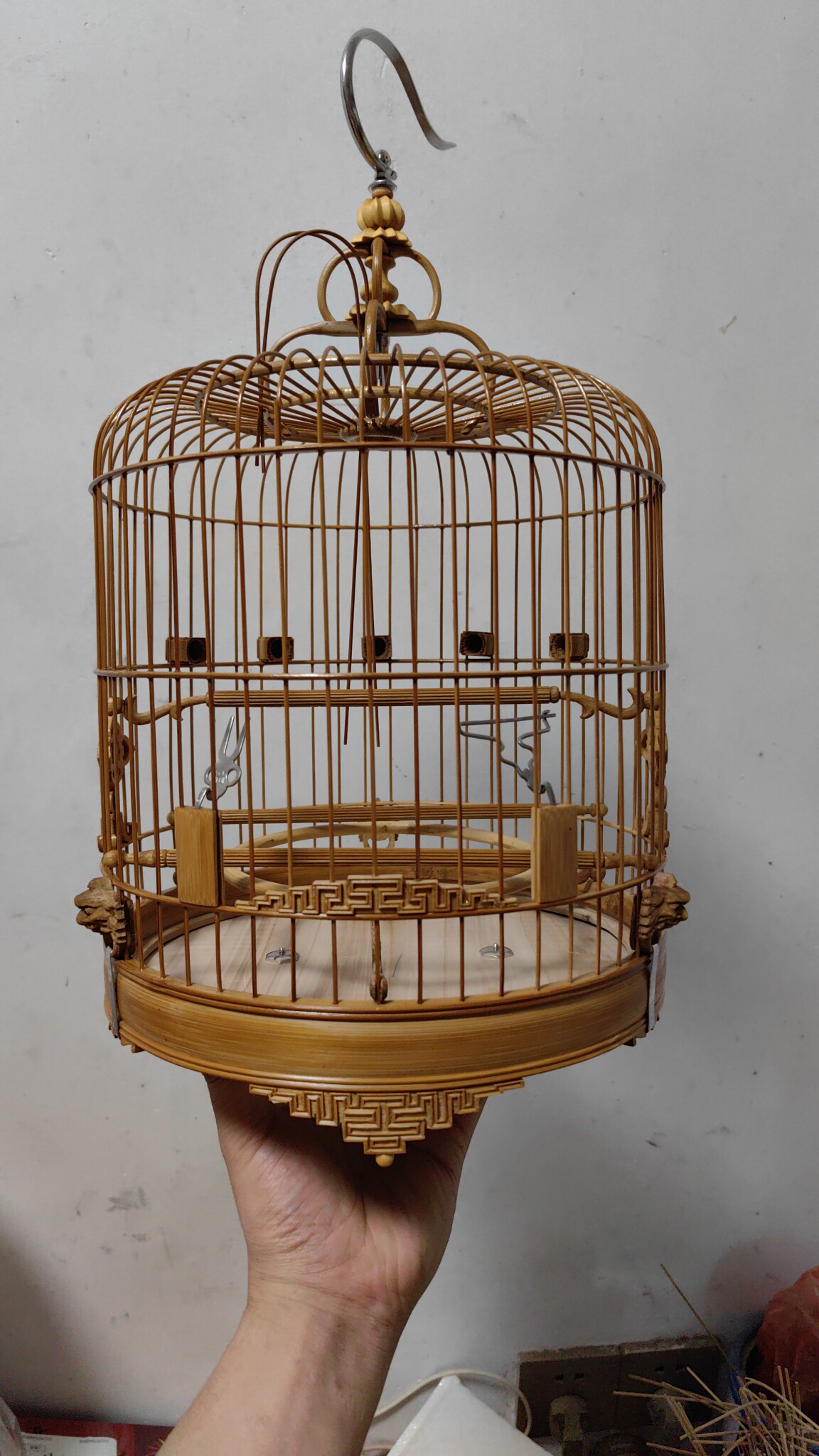 鳥籠 秀眼江南籠 廣式繡眼鳥籠線腳鎖鍊門絲距1.2支粗1.5養籠老竹波籠