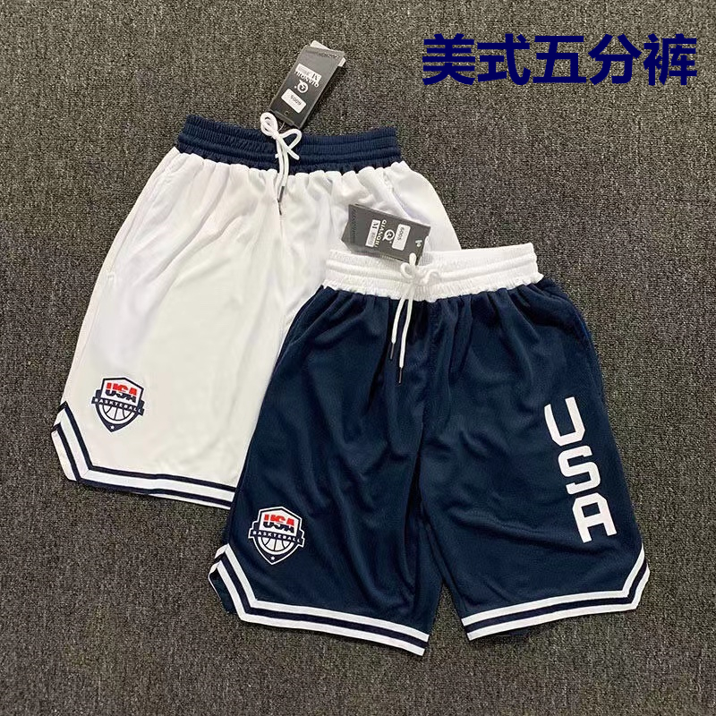 Basketball shorts American training Durant USA USA team men's basketball quick-drying quarter pants but knee-length fitness running
