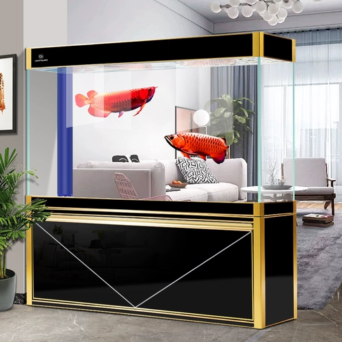 朗笙岛 Рыба аквариум гостиная, оборудованная средней большой нижней фильтрацией без изменений вода золото -хрустальное ультра -белоуголочное стекло Арована Танк