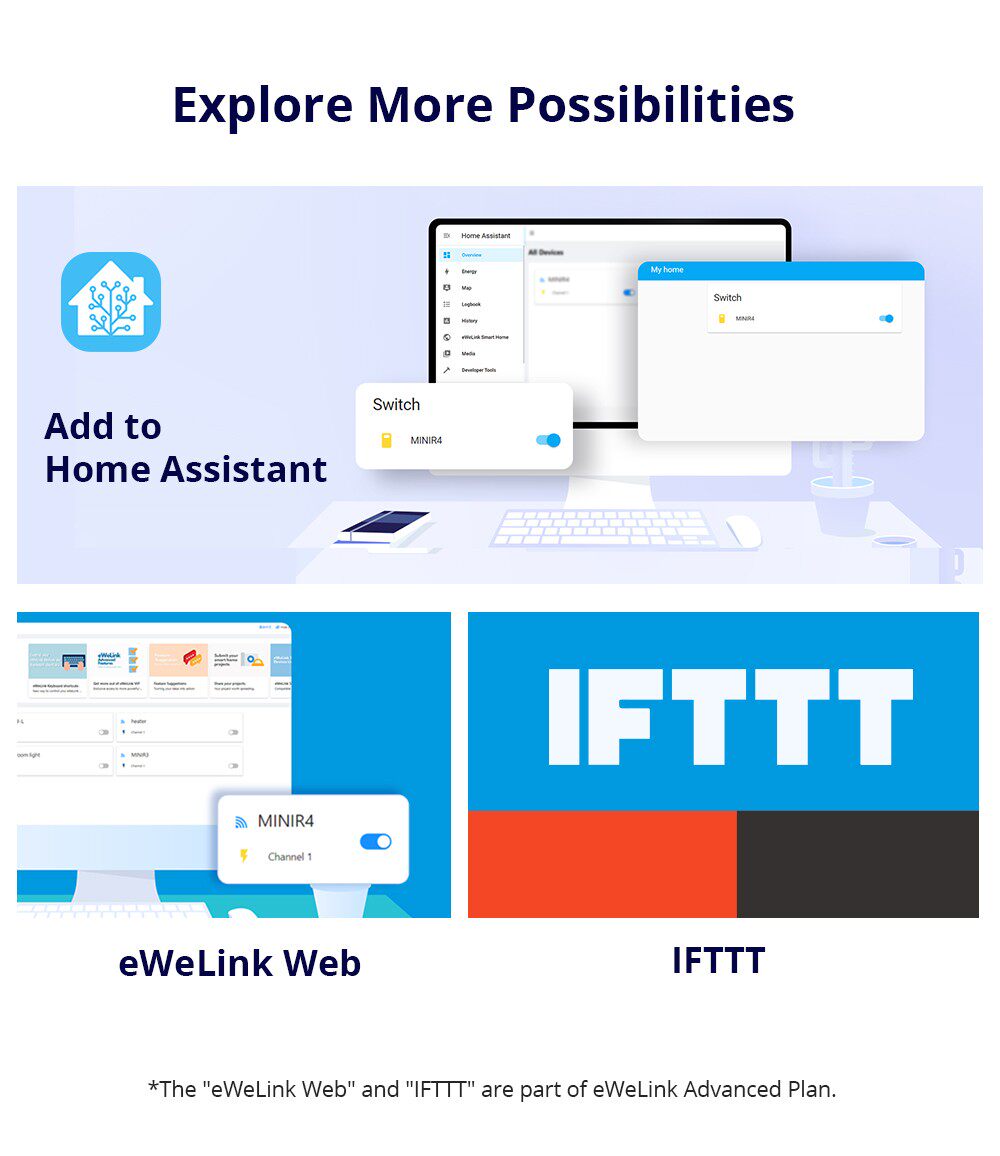 Интеллектуальный выключатель 双控智能wifi开关 支持alexa语音控制 sonoff mini r4智能开关 智能家居86型开关