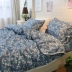 Phong cách Hàn Quốc nhỏ mới bộ đồ giường cotton nhỏ hoa phong cách mục vụ nhỏ ren giường ga trải giường cotton bốn mảnh phù hợp với nữ - Bộ đồ giường bốn mảnh