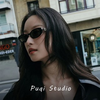 Ni Ni's Same Style High-End European and American New Vintage Sunglasses with Small Frames, Oval-Shaped, Sun-Protective Gm Sunglasses for Vacation