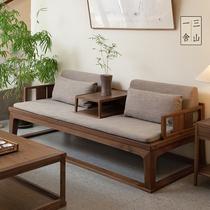 Sanshan Yishe new Chinese style black walnut solid wood Arhat bed sofa Arhat couch living room modern Chinese style small apartment