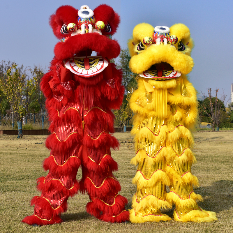 Single-Person Lion Dance Wool Lion Head Performance Costume Full Set Lion Dance Props for Adults Single-Person Lion Dance Wool Lion Head Performance Costume Full Set Lion Dance Props for Adults