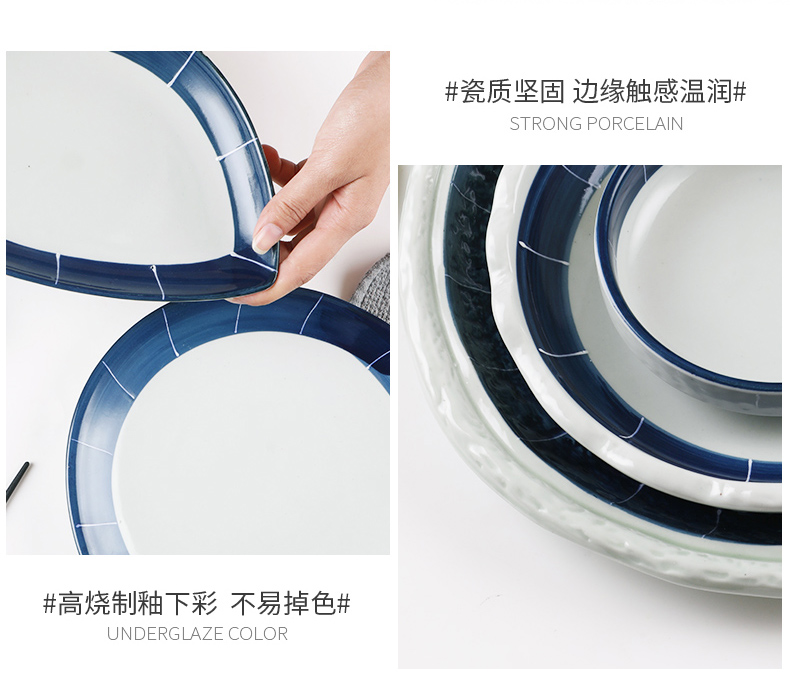 Three ceramic creative dishes suit household deep dish of dried fruit hotel barbecue chaffy dish dish restaurant business