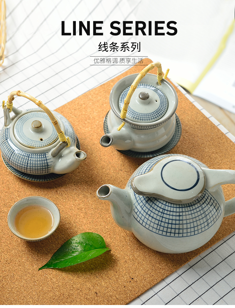 Three ceramic teapot teacup Three - piece suit 1 l big teapot household teapot tea kettle pot of single girder maker