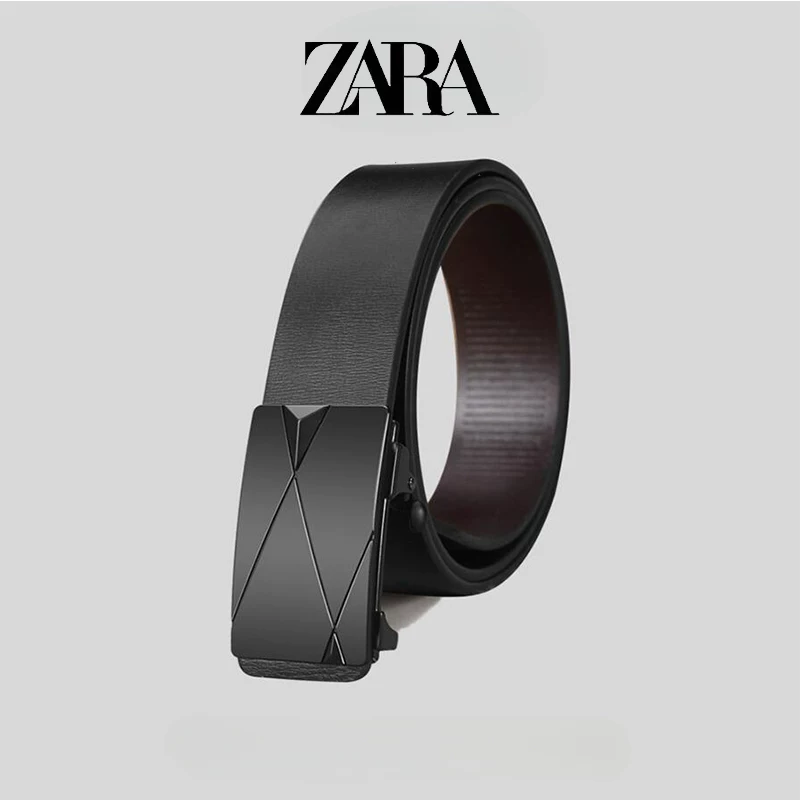 Пояс ZARA, модная пряжка, мужские универсальные брюки, натуральная кожа