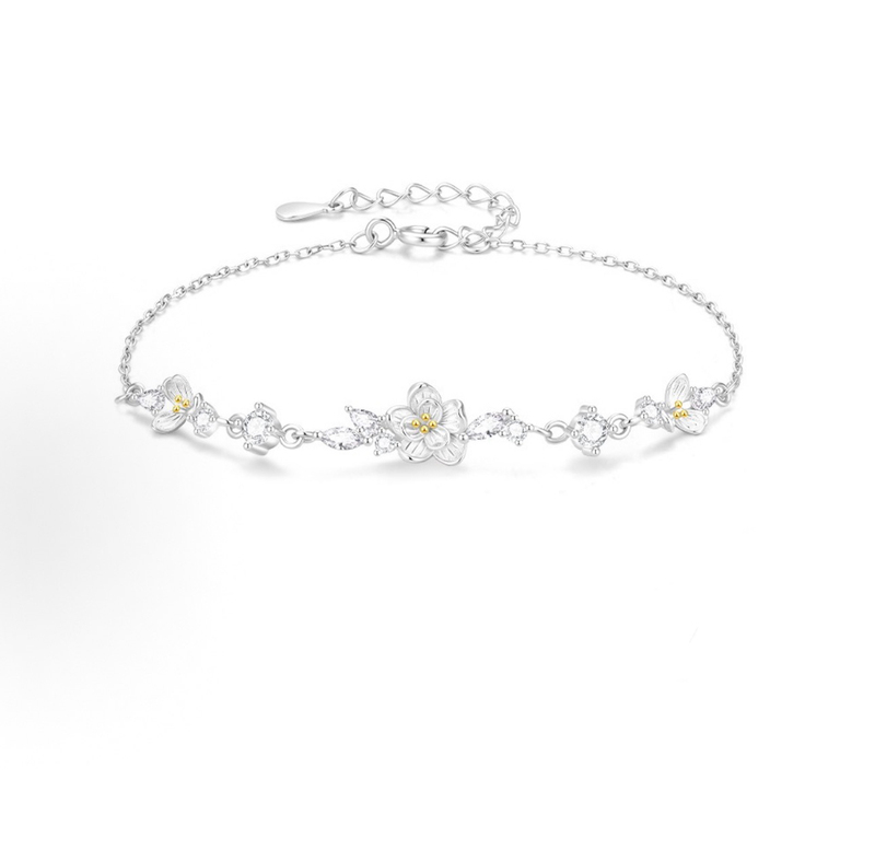 Jasmine Flower Bracelet for Women, Genuine Niche Luxury Design, Perfect as a Birthday Gift for a Close Friend, Girlfriend, or Wife, a Surprising Gift