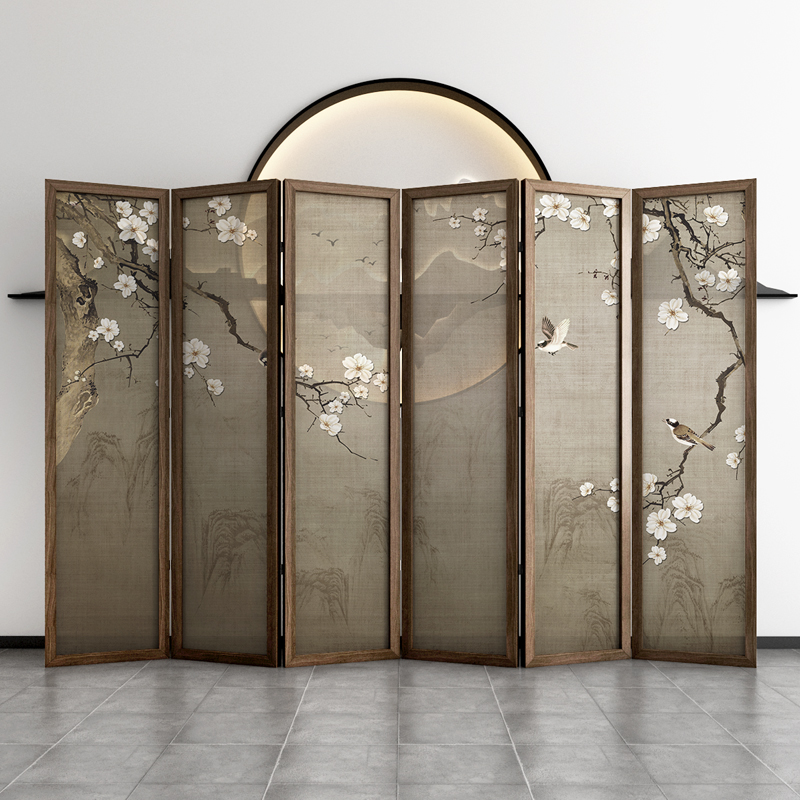 Screen folding mobile partition living room decorated into the house Guan Guan Hotel Bedroom Shelter Home Solid Wood Chinese Folding Screen