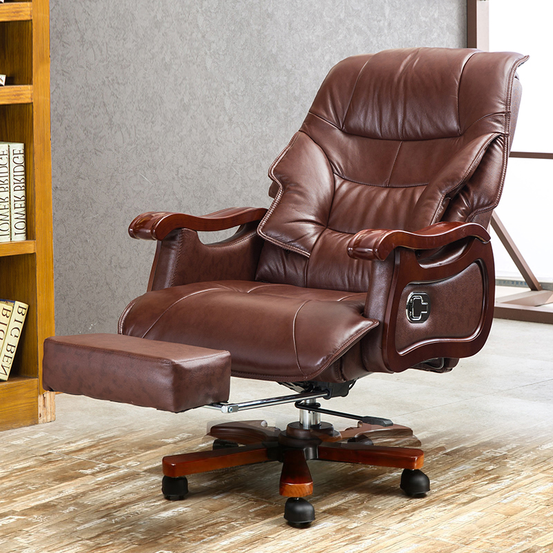Office chair boss chair leather computer chair home swivel chair executive chair with massage reclining lift study chair