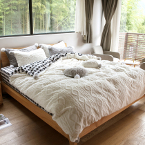 Winter rabbit velvet four-piece coral velvet princess wind padded white quilt cover girl double-sided velvet flannel sheets