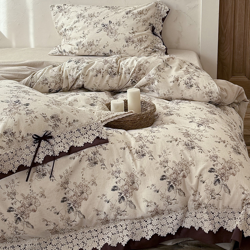 French Mid-Century Style Floral Cotton-Linen Blend Four-Piece Set Pure Cotton Linen Pastoral Digital Print Duvet Cover Bed Sheet Bedding French Mid-Century Style Floral Cotton-Linen Blend Four-Piece Set Pure Cotton Linen Pastoral Digital Print Duvet Cover Bed Sheet Bedding