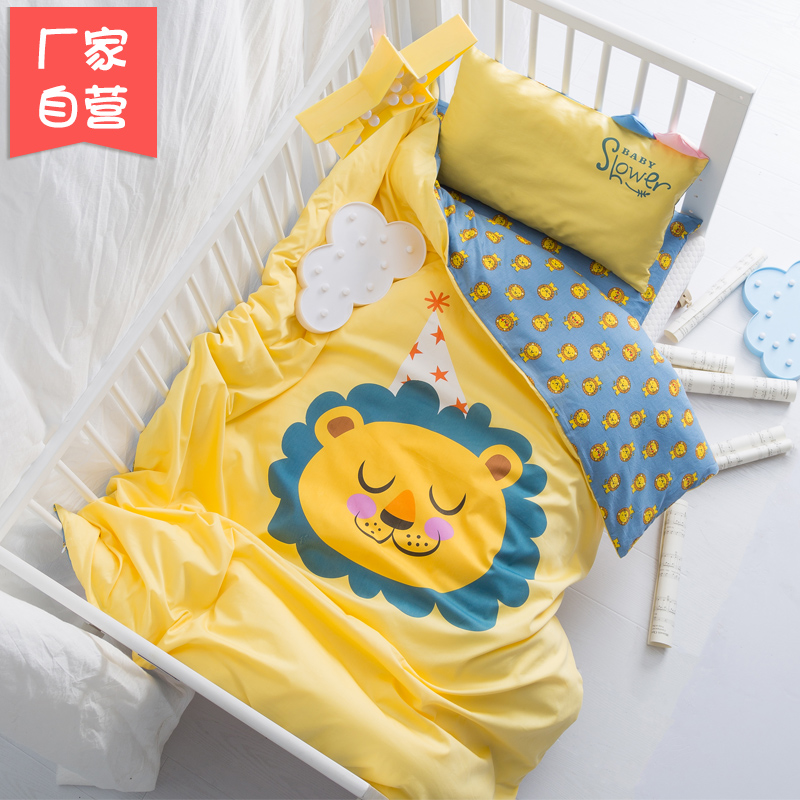 Kindergarten quilt three-piece set of children baby set of bedding quilt cover cotton nap special core for winter