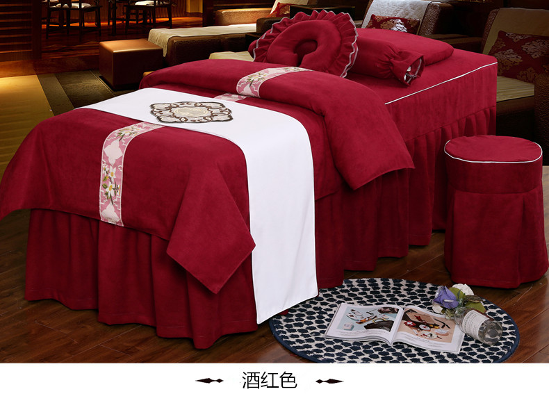 Beauty khăn trải giường gia đình bốn tuyết câu lạc bộ liệu pháp xoa bóp Funi spa dầu gội đầu giường thẩm mỹ viện chuyên bộ giường custom-made - Trang bị tấm mua ga giường spa