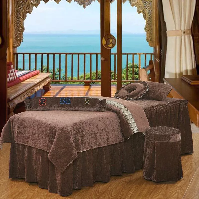 Body Massage Beauty khăn trải giường denim bedspread thẩm mỹ viện gia đình spa xông hơi bốn đặc biệt vẻ đẹp custom-made - Trang bị tấm