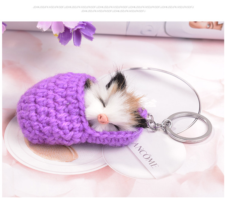 Sleeping Cat Keychain