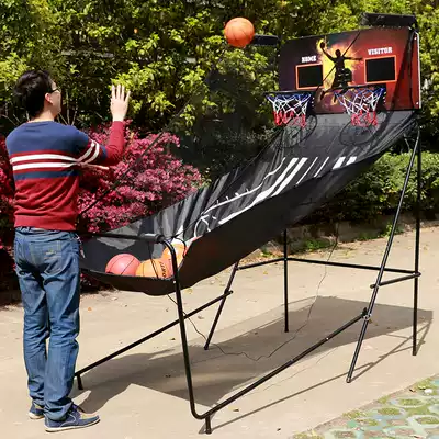 Naili double shooting device Basketball shooting machine Electronic automatic scoring basketball rack Children's game basketball machine