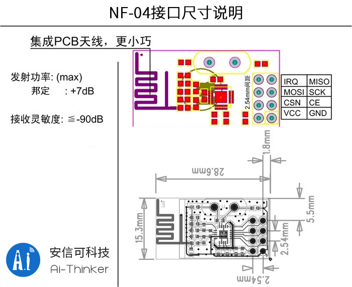 Bk2425 Arduino 2.4G无线遥控SPI邦定模块|BK2425芯片|DIP工艺|透传NF-04|安信可-阿里巴巴