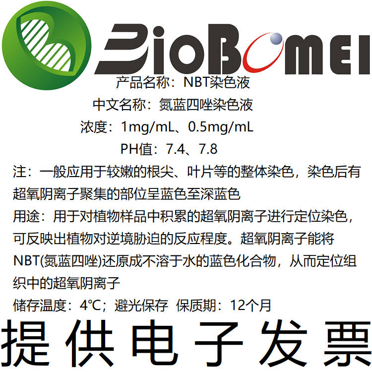 NBT染色液氮蓝四唑保存液1/0.5mg/mLPH7.4/8生物实验试剂电子发票
