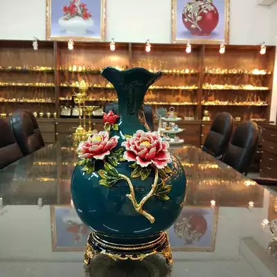 Andora enamel colored peony flower ceramic vase countertop ornaments retro flower arrangement European porch home