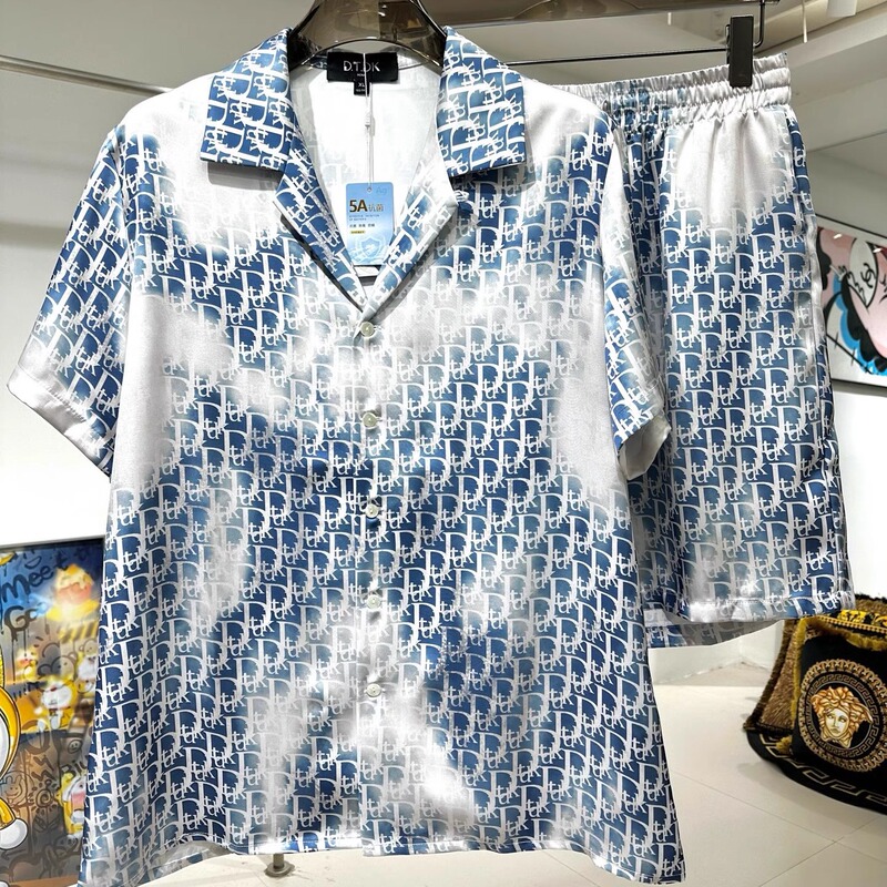 Ice Silk Pajamas for Men 2026 New Summer Couple's Luxury D Brand Short-Sleeve Shorts Loungewear High-End Light Luxury Set