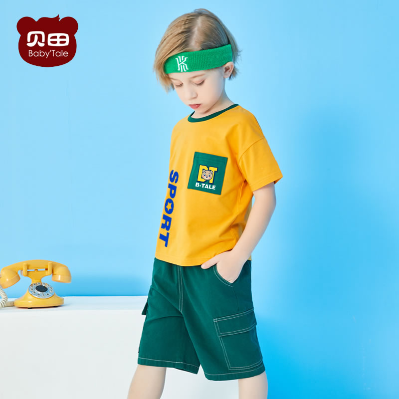 Beita trai Shorts Set 2020 mới Trẻ em ăn mặc mùa hè ăn mặc bé Casual thể thao hai mảnh Set.