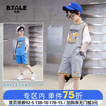 2022 New Boys Summer Suit Basketball Suit Children Summer Clothing CUHK Kids Summer Leisure Sports Thin sleeves Short sleeves