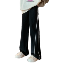 Girl Wide Leg Pants Autumn Winter Style Add Suede Children Pants Fall Sports Pants 2023 New Spring And Autumn Straight Drum Long Pants