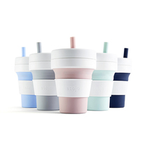 Manic Slow language US Stojo folding water cup summer fashion portable travel silicone large capacity compression cup