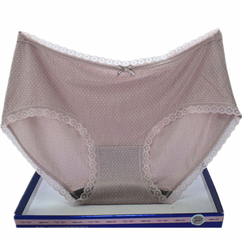 Caitian panties female flower fairy mid-low waist 21217 Lace Modell cotton Graphene dot triangle youth