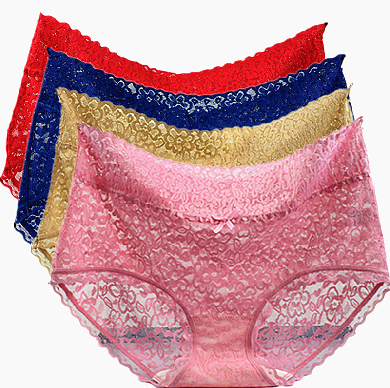 Caitian underwear women 31066 transparent sexy lace fabric cotton crotch hips no trace in the waist briefs new